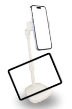 BUFFER® Masa Üstü Tablet ve Telefon Tutucu Plastik Aparat Beyaz Telefon Standı - Görsel 6