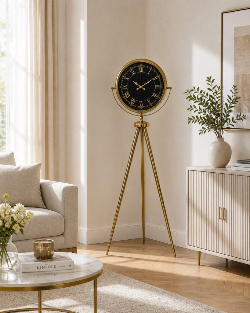 Luxury Gold Tripod Ayaklı Modern Saat