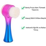 BUFFER® Çift İşlevli Renkli Cilt Yüz Temizleme Fırçası Peeling Masaj Etkili Gözenek Temizleyici Alet - Görsel 3