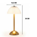BUFFER® Uzun Mantar Çizgili Model LED Masa Lambası – Dokunmatik, 3 Renk Işık Modlu, Şarjlı Dekoratif Gece Lambası - Görsel 5