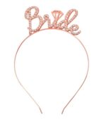 Mey İthalat® Rose Gold Renkli Taşlı “Bride” Gelin Tacı – El Yazısı Yazı Tipiyle - Görsel 3