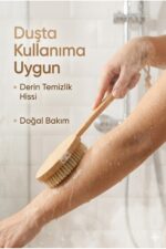Saplı Doğal Vücut Fırçası – Sırt İçin Uzun Saplı, Kuru Fırçalama ve Masaj Etkili - Görsel 4