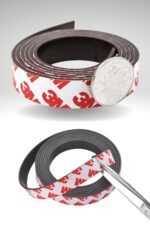 Yapışkanlı Şerit Mıknatıs Magnet Kes Kullan Güçlü Sağlam Rulo Çıkarılması Kolay Siyah 2cm x 1 mt - Görsel 8