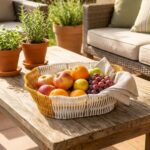 BUFFER® Oval Çift Renkli Plastik Rattan Ekmek ve Meyve Sepeti - Çok Amaçlı Banyo ve Mutfak Düzenleyici - Yıkanabilir Dekoratif Tezgâh Üstü Organizer - Görsel 2