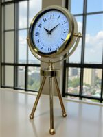 Gold Royal Motifli Üç Ayaklı Metal Masa Saati - Görsel 2