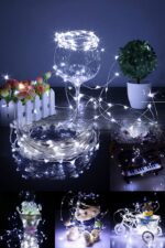 BUFFER® Pilli 5 metre Dekoratif Peri Led Beyaz Aydınlatma Süsleme Lambası - Görsel 6