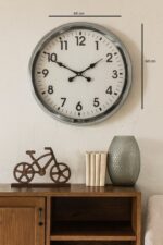 60 cm Krom Metal Duvar Saati - Görsel 3