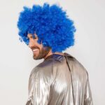 Mey İthalat® Mavi Renk Kıvırcık Afro Bonus Peruk - Görsel 3