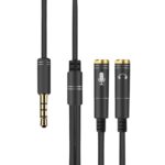 BUFFER® 1 Erkek 2 Dişi 35 mm Kulaklık ve Mikrofon Ayırıcı Çoklayıcı  Aux Kablo - Görsel 3