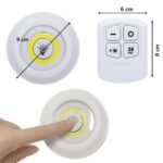 BUFFER® 3lü Uzaktan Kumandalı Pilli Yapışkanlı Kablosuz Led Spot Lambalar - Görsel 4
