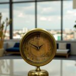 Retro Eskitme 25 x 20 Cm Metal Şık Masa Saati