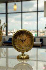 Retro Eskitme 25 x 20 Cm Metal Şık Masa Saati