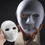 Mey İthalat® Beyaz Renk Boyanabilir Anonim Tam Yüz Cosplay Maske 24x18 cm - Görsel 2