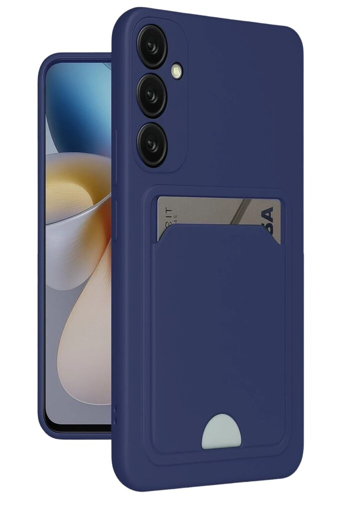 Mey İthalat®  Samsung Galaxy A55 5G Kılıf Kelvin Kartvizitli Silikon - Lacivert