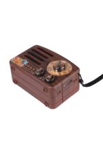BUFFER® Küçük Boy Retro, Nostaljik, Ahşap Tasarım Bluetooth Hoparlörlü, Şarjlı, Taşınabilir Büyük Döndürülebilen Düğmeli FM/AM Destekli Radyo NS3380 - Görsel 8