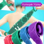 BUFFER® Çift Taraflı Banyo Hamam Lifi Silikon Masajlı Yumuşak Duş Lifi Uzun Ömürlü Hazır Banyo Keses - Görsel 3