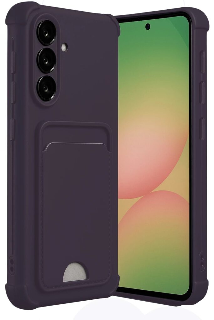 Mey İthalat®  Samsung Galaxy A55 5G Kılıf Kelvin Kartvizitli Silikon - Derin Mor