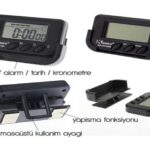 BUFFER® Ev ve Araç Tipi Dijital Saat Kronometreli Alarmlı Pilli Saat