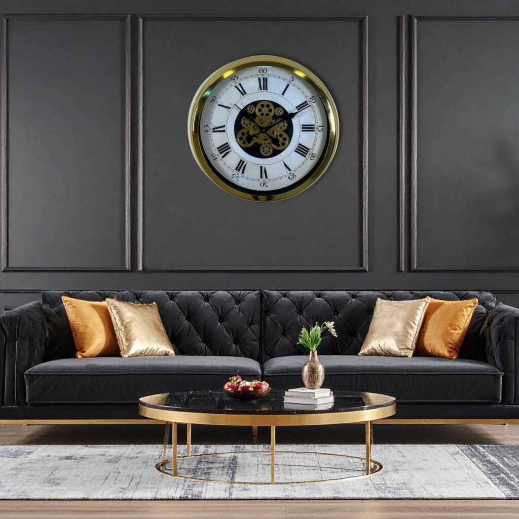 Aurelius Gold 60 Cm Çarklı Duvar Saati