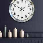 36 cm Krom Metal Standart Duvar Saati