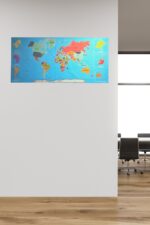 BUFFER® Renkli Atlas Dünya Haritası Manyetik Yapıştırıcı Gerektirmeyen Duvar Stickerı 118 CM * 56 CM - Görsel 8