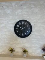 40 cm Siyah Metal Siyah Kadran Duvar Saati - Görsel 4