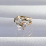 Mey İthalat® Pirinç Gold Renk Zirkon Taşlı Damla Earcuff Küpe
