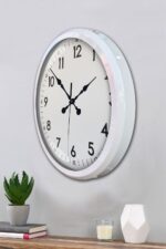 Beyaz Dekoratif Stil 52 Cm Metal Duvar Saati - Görsel 6