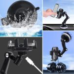 BUFFER® Jel Vantuzlu Cama Takılabilen Güçlü 360 Derece Dönebilen Ayarlanabilir Araç Içi Vantuzlu Telefon Tutucu - Görsel 2