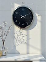 Dekoratif Ve Şık 40 Cm Krom Metal Duvar Saati - Görsel 5