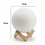 BUFFER® 3D Ay Tasarımlı Su Yenilemeli USB Hava Nemlendiricisi – Dokunmatik, 3 Renk Işık Modlu (Gün Işığı / Beyaz / Sarı Işık) Gece Lambası - Görsel 5