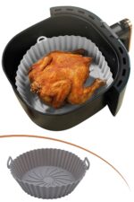 BUFFER® Renkli Isıya Dayanıklı Yıkanılabilir Silikon Fırın Ve Airfryer Yuvarlak Model Pişirme Matı 20 Cm - Görsel 4