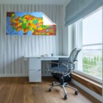BUFFER® Renkli Türkiye Haritası Manyetik Yapıştırıcı Gerektirmeyen Duvar Stickerı 118 CM * 56 CM - Görsel 3