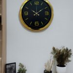 Gold Modern Rakamlı 40 Cm Metal Duvar Saati