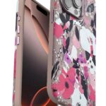 Mey İthalat®  iPhone 14 Pro Flower Series Magsafe Kapak - Pembe