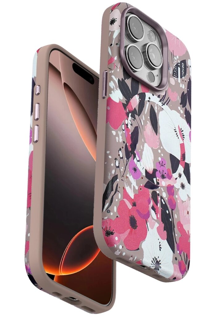 Mey İthalat®  iPhone 14 Pro Flower Series Magsafe Kapak - Pembe