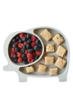BUFFER® Bebek ve Çocuk için Sevimli Fil Model Desenli Yemek Bebek Mama Kabı Bölmeli Tabak - Görsel 2