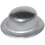 Mey İthalat® Gümüş Renk Hologramlı Plastik Yuvarlak Melon 27x24 cm