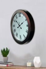 36 cm Siyah Metal Roma Rakamlı Duvar Saati - Görsel 3