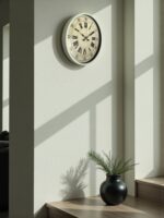 36 Cm Krem Retro Tasarım Duvar Saati - Görsel 2