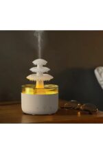 3 Katlı Şelale YAĞMUR Tasarımlı Ultrasonik Aroma Difüzör – 6 Renk LED Işıklı Hava Nemlendirici - Görsel 2