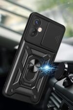 Mey İthalat®  İnfinix Hot 30 5G Kılıf Pars Lens Yüzüklü Silikon - Kırmızı - Görsel 2