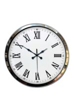 Krom Roma Rakamlı 40 Cm Metal Modern Duvar Saati - Görsel 4
