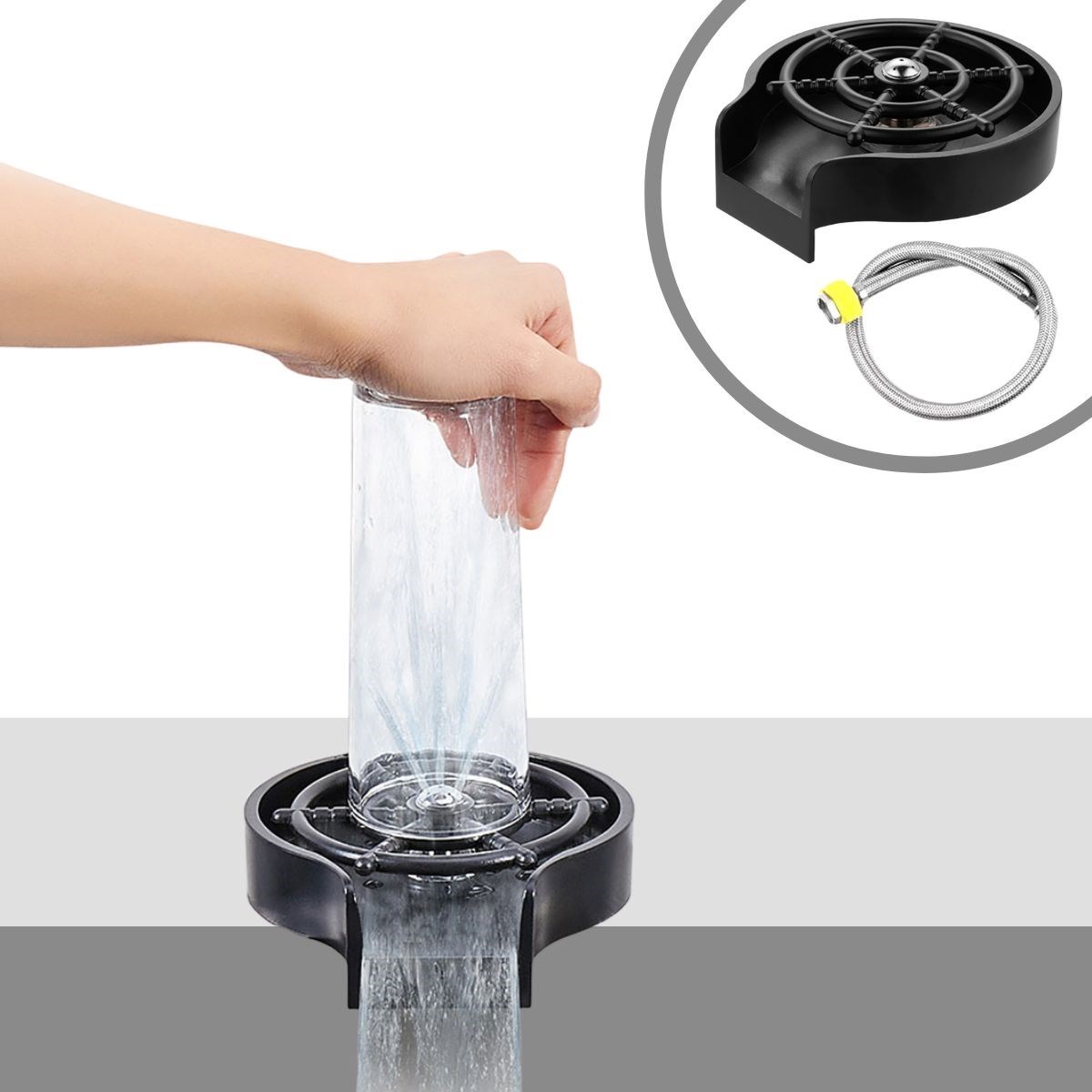 BUFFER® Yüksek Basınçlı Otomatik Bardak Yıkama Aparatı Mutfak Lavaboları İçin Hızlı Kupa Durulayıcı BUFFER® Yüksek Basınçlı Otomatik Bardak Yıkama Aparatı Mutfak Lavaboları İçin Hızlı Kupa Durulayıcı