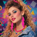 Mey İthalat® 80’ler 90'lar Retro Neon Pembe Şimşek Küpe 10 cm - Görsel 3