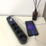 BUFFER® 4lü Siyah Anahtarlı 3 USB Li Akım Korumalı Topraklı Çocuk Korumalı Grup Priz 2 Metre - Görsel 2