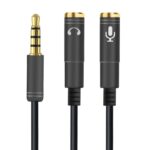 BUFFER® 1 Erkek 2 Dişi 35 mm Kulaklık ve Mikrofon Ayırıcı Çoklayıcı  Aux Kablo