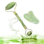 BUFFER® Çift Taraflı 2li Cilt Yüz Masaj Aleti Jade Roller Yeşim  Taşı Seti - Görsel 3