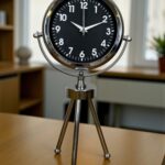 Silver Classic Tasarım Üç Ayaklı Metal Masa Saati