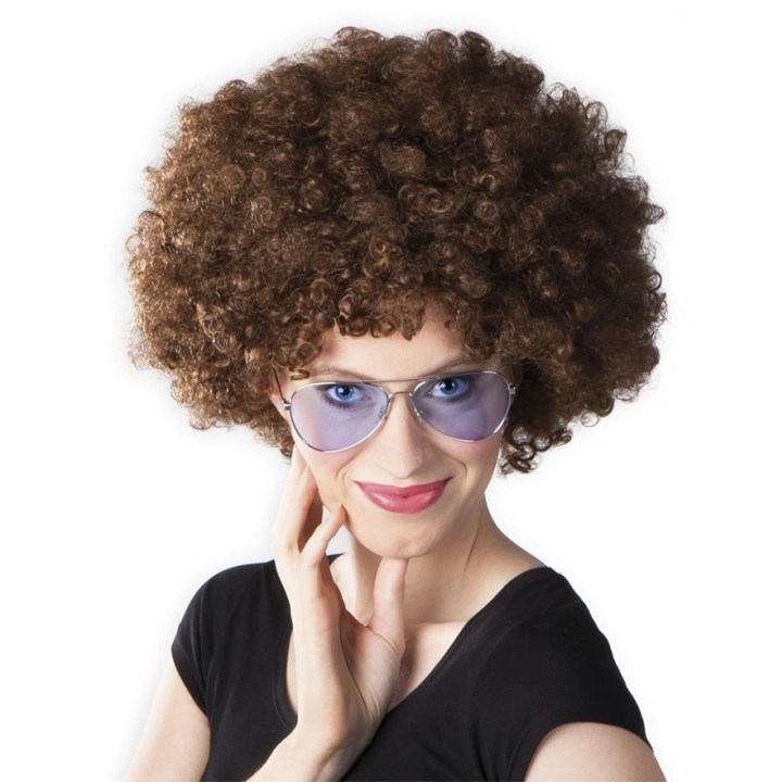 Mey İthalat® Kahve Renk Kıvırcık Afro Bonus Peruk